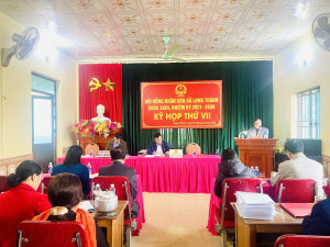 Quang cảnh kỳ họp HĐND xã lần thứ 7 nhiệm kỳ 2021 - 2026